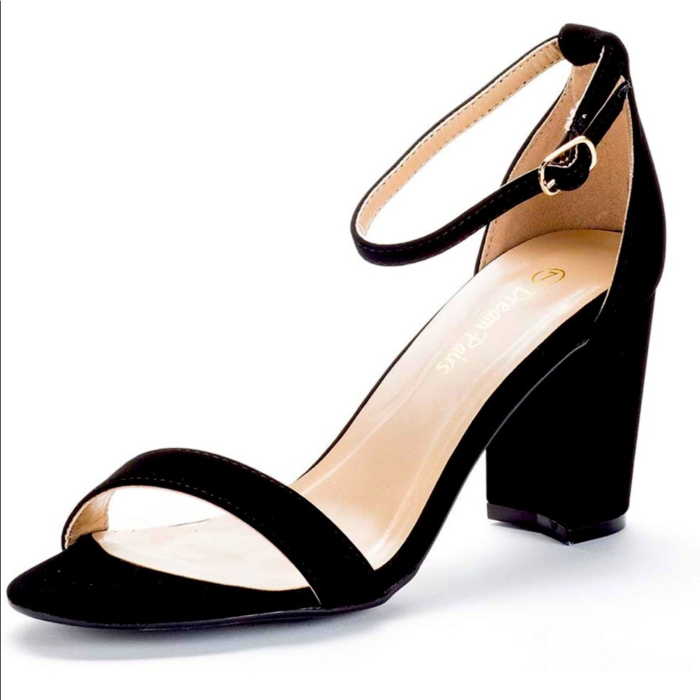 DREAM PAIRS Women's Chunk Low Heel Pump Sandals
